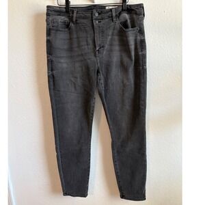 Cosmic Blue Love Womens High Rise Skinny Jeans Faded Black with Stretch Size 33